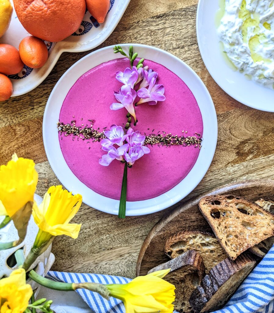 Roasted Beet Labneh with Whole Za'atar