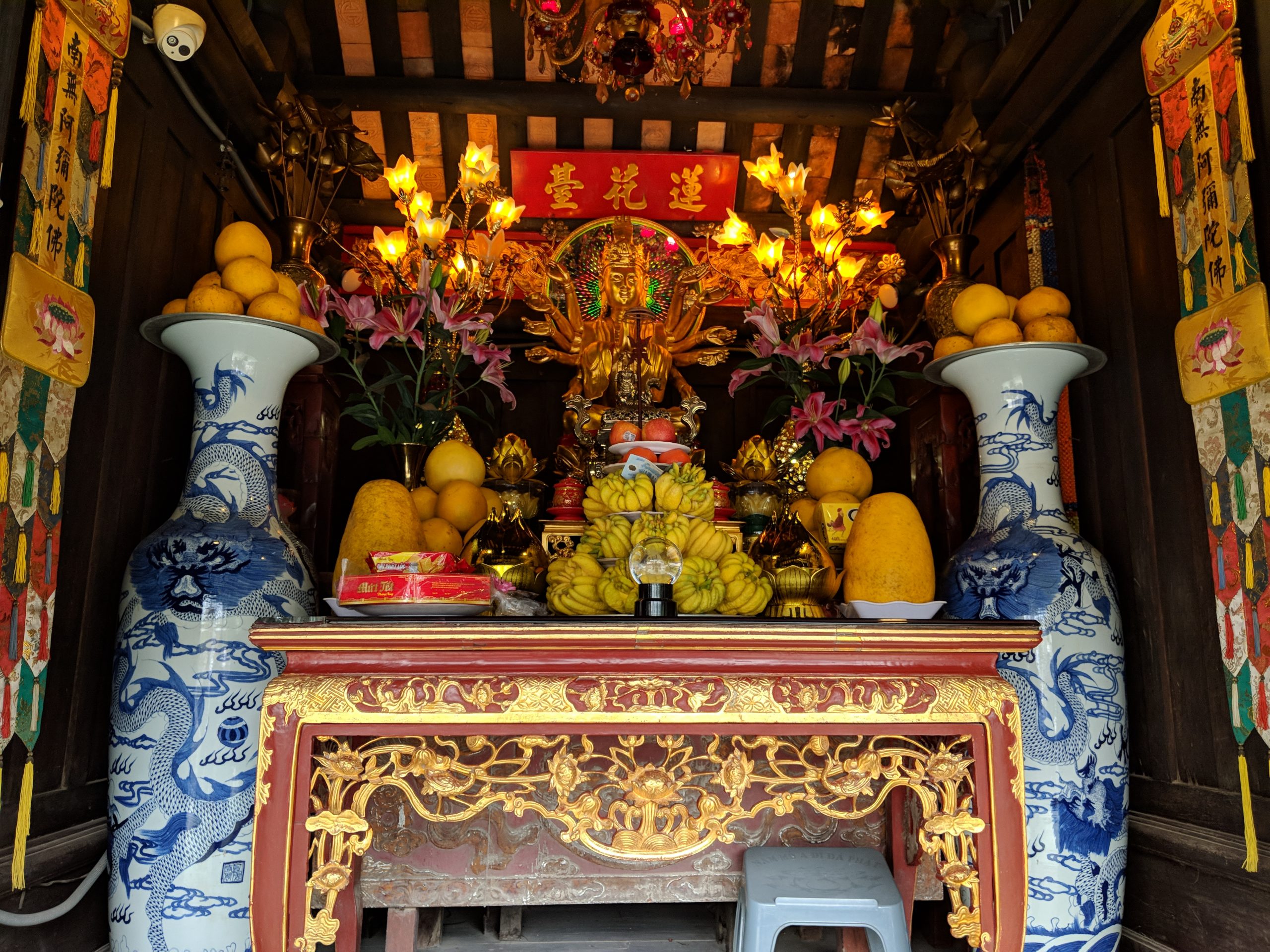 A colorful shrine in Hanoi, Vietnam.